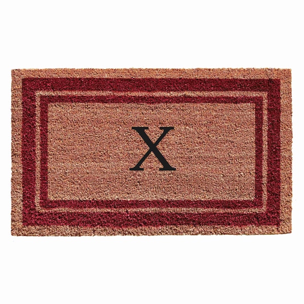 Calloway Mills Monogram Door Mat, Natural, Burgundy, 24 in W x 36 in L 152992436X - main